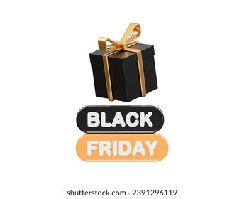 Black Friday sale 3d rendering icon illustration 