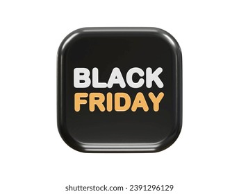 Black Friday sale 3d rendering icon illustration 