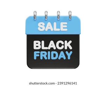 Black Friday sale 3d rendering icon illustration 