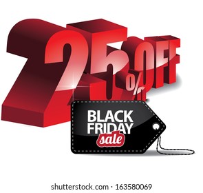 Black Friday sale 3D words and tag. EPS 10 vector, grouped for easy editing. No open shapes or paths.
