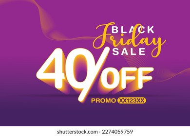 black friday sale 40 percent off sale tags for sale promotion and discounts, promo code vibrant colors