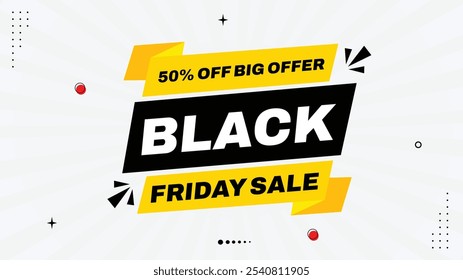 Black Friday Sale - Up to 50% Off! Get Big Offers with Customizable Sale Banner Templates in Black, Green White Gradient Backgrounds with Unique Element Shapes for Eye-Catching Designs