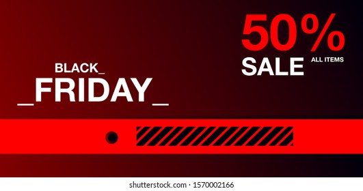 Black Friday sale 50% promotion poster, flyer, banner, website, story, and social media template.vector in eps10