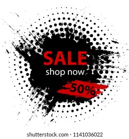 Black Friday sale 50%. Summer sale banner template design. Vector illustration.