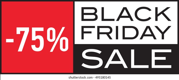 Black Friday Sale, -75%, seasonal sale, vector design