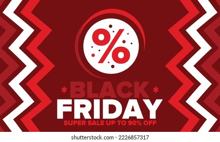 Black Friday. Sale Up To 90% Off. Biggest Sale Of The Year. Special Offer Banner. Holiday Shopping In United States. Super Season Deal In November. Discount Badge. Creative Vector Template