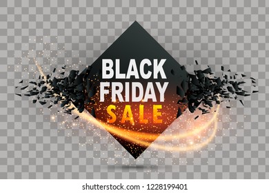 Black Friday Sale Abstract Background. Vector Banner with explosion effect. Sale.