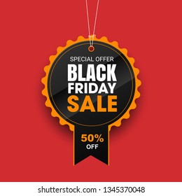 Black Friday Sale Abstract Background. Super Sale, this weekend special offer banner, up to 50% off. Vector illustration. - Vector