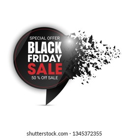 Black Friday Sale Abstract Background. Super Sale, end of season special offer banner. vector illustration. - Vector