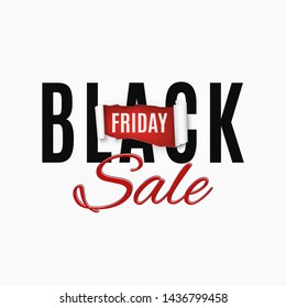 Black Friday Sale abstract background. Torn papper banner. Vector illustration.