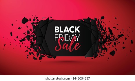 Black Friday Sale Abstract Background. Vector Banner with explosion effect.