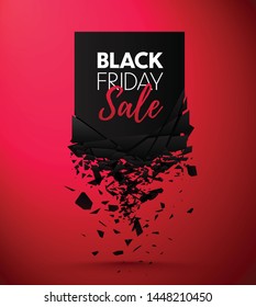 Black Friday Sale Abstract Background. Vector Banner with explosion effect.