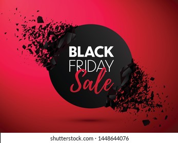 Black Friday Sale Abstract Background. Vector Banner with explosion effect.