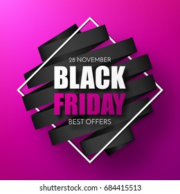 Black Friday Sale Abstract Background. Vector Banner.