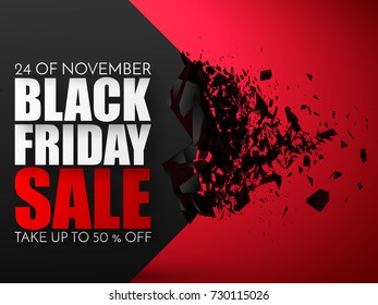 Black Friday Sale Abstract Background. Vector Banner with explosion effect.