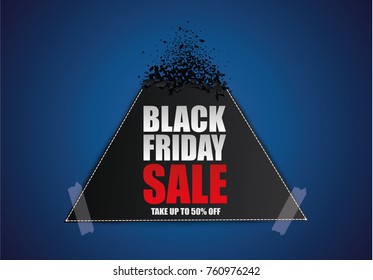 Black Friday Sale Abstract Background. Vector Banner with explosion effect.