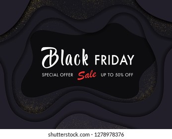 Black Friday Sale abstract banner template design. Banner with explosion effect. Vector illustration, Background, label, black sale.