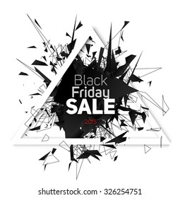 Black Friday Sale. Abstract Black Explosion Vector Illustration.