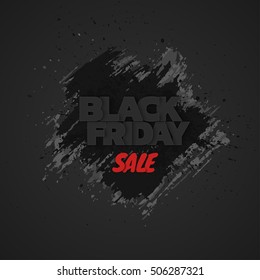 Black friday sale. Abstract grunge black brush stroke. Vector illustration