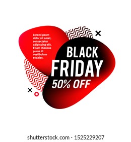 Black Friday Sale Abstract Label. Vector ad badge with editable copy space for holiday discounts and sales.