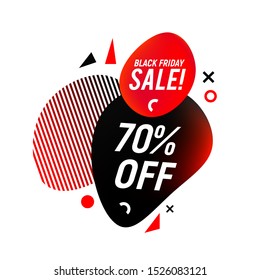 Black Friday Sale Abstract Label. Vector ad badge with editable copy space for holiday discounts and sales.