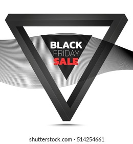 Black friday sale. Abstract black triangles on white background. Vector illustration