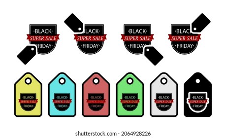 Black friday sale abstract vector illustration for your business artwork on white background vector icon in tag set illustration for ui and ux, website or mobile application