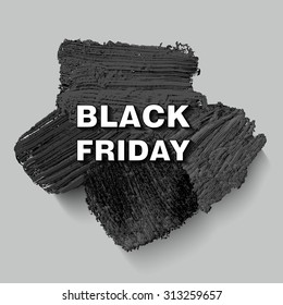 Black Friday Sale Abstract Vector Illustration. Banner With  Paint Stain. Place for text.