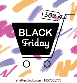 Black Friday sale ad template for social media posts, banner, card design, etc.