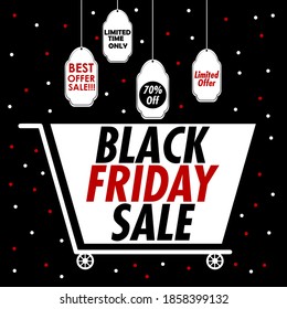 Black Friday Sale for advertisement promotion background. Vector illustration