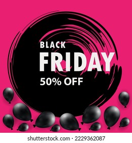 Black Friday Sale for advertisement promotion template background. Vector illustration