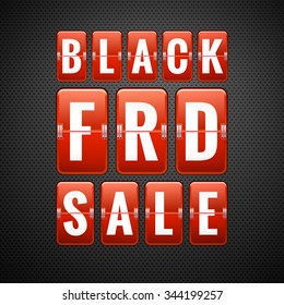 Black friday sale, analog flip clock design. EPS 10 vector file included