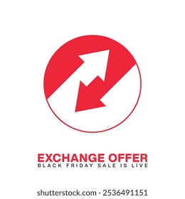 Black Friday Sale. Arrow in Opposite Direction. Exchange Icon Logo. Vector Template