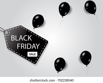 black Friday sale background with balloon decoration
