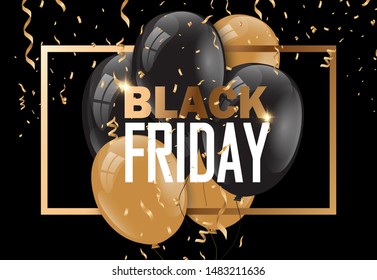 Black friday sale background. Circle with bulbs on a black coverlet. Vector illustration - stock vector