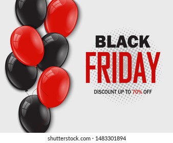 Black friday sale background. Circle with bulbs on a black coverlet. Vector illustration - stock vector