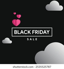 black friday sale background with cloud and love