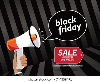 Black Friday Sale background with copy space. EPS 10 vector.