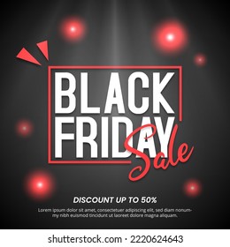 Black Friday Sale Background With A Dark Background And Red Dot Light