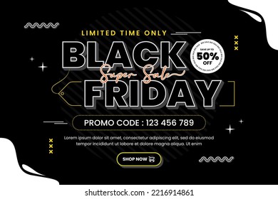 Black Friday sale background design template easy to customize simple and elegant design