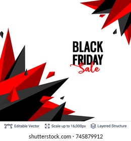 Black Friday sale background design. Vector template for big discounts and special offers. Abstract composition and text.