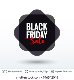 Black Friday Sale background design. Vector template for big discounts and special offers. Abstract composition and text.