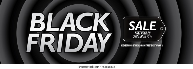 Black Friday sale background with dramatic text and copy space on black. For the Friday after Thanksgiving. EPS 10 vector illustration.