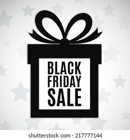 Black friday sale background. Gift icon. Vector illustration