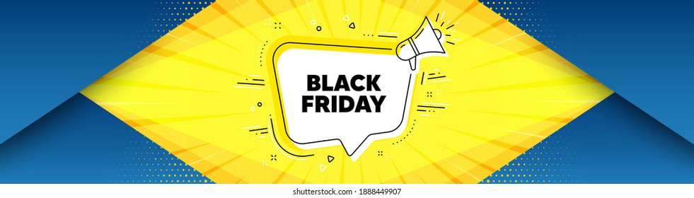 Black Friday Sale. Background with offer speech bubble. Special offer price sign. Advertising Discounts symbol. Best advertising coupon banner. Black friday badge shape message. Vector