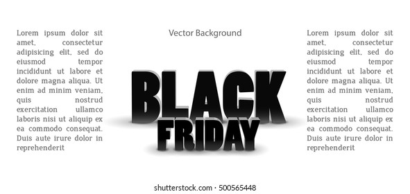 Black friday sale background on white. Vector illustration