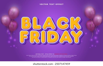 Black Friday sale background with a purple background and decorated with several balloons