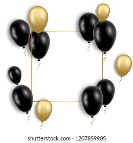 Black Friday sale background with black shiny air balloons.
Universal template for advertising poster, banners, labels, flyers, card.