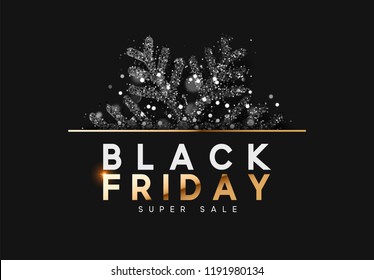 Black Friday Sale. Background with black snowflake