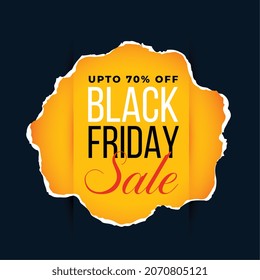 black friday sale background in torn paper style